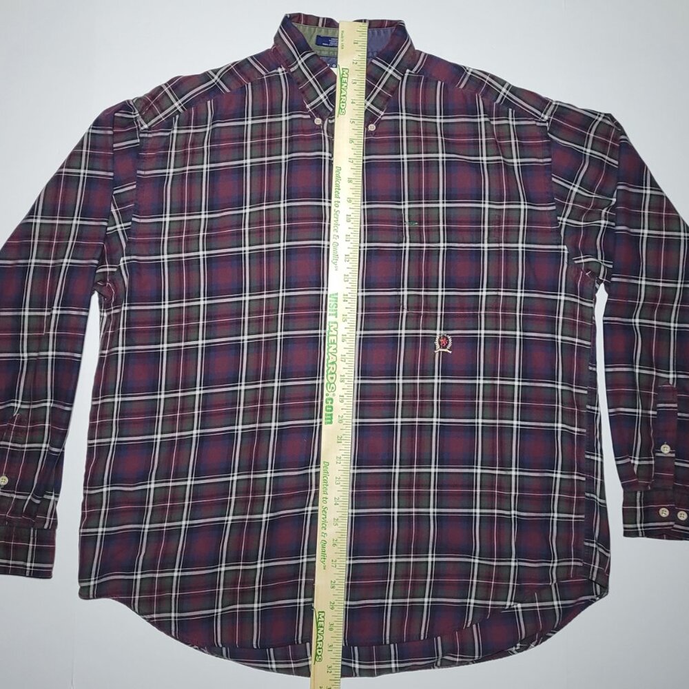 Tommy Hilfiger Mens Purple White Green Plaid Long Sleeve Button Up Shirt Size XL - Picture 12 of 12